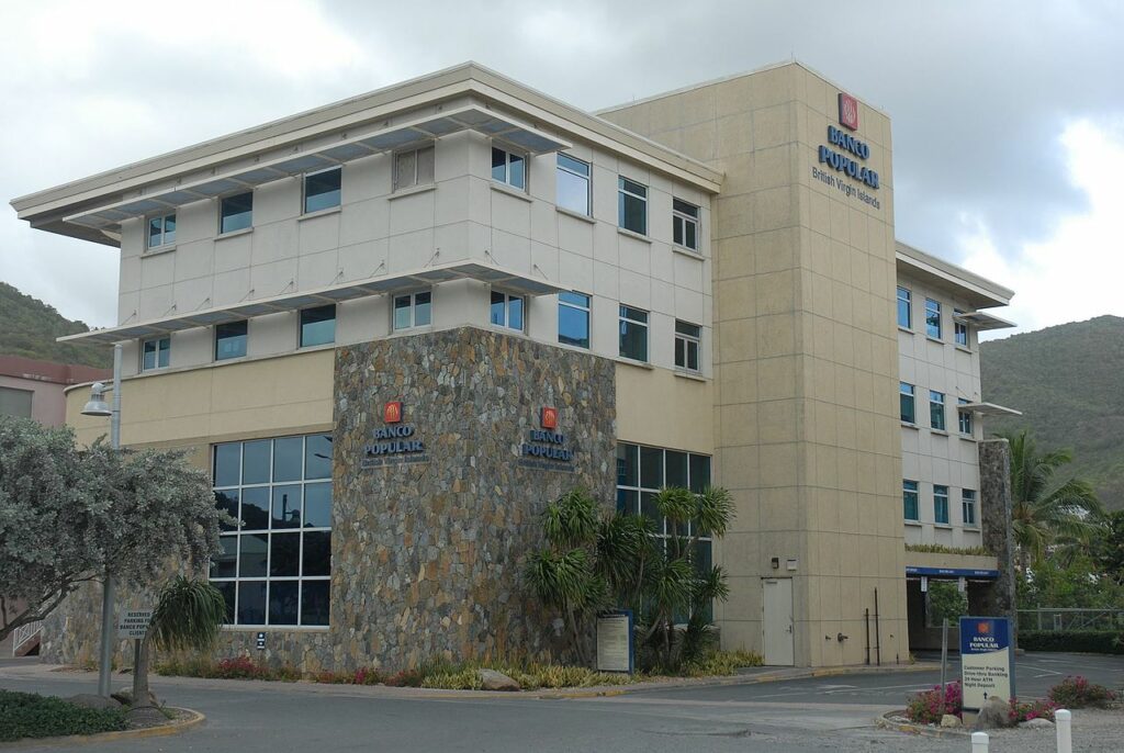 Banco Popular building in the British Virgin Islands